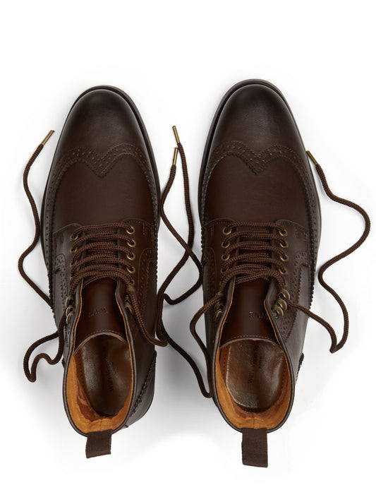 Brogue Boots in Dark Brown