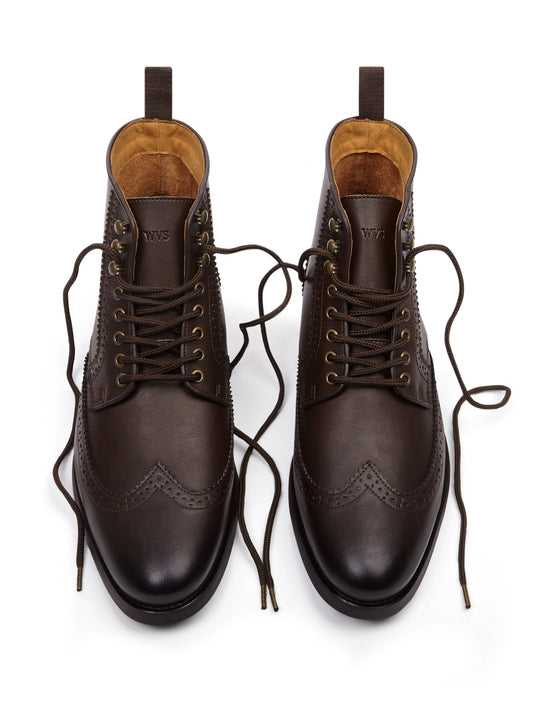 Brogue Boots in Dark Brown