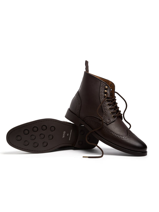 Brogue Boots in Dark Brown