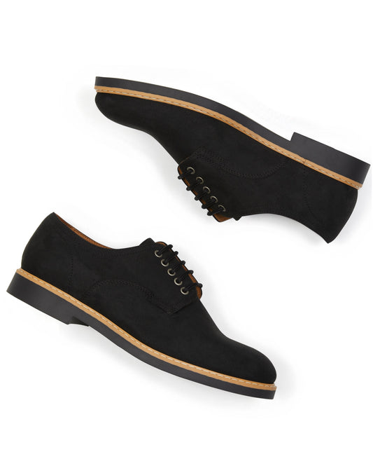 Signature Derbys in Grey Vegan Suede