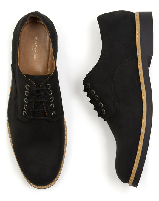 Signature Derbys in Grey Vegan Suede