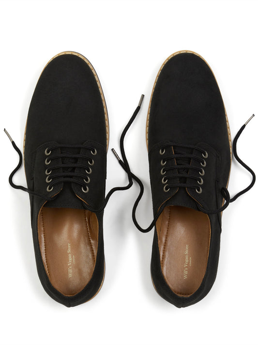 Signature Derbys in Grey Vegan Suede