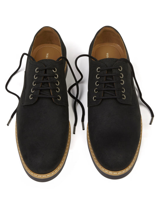 Signature Derbys in Grey Vegan Suede