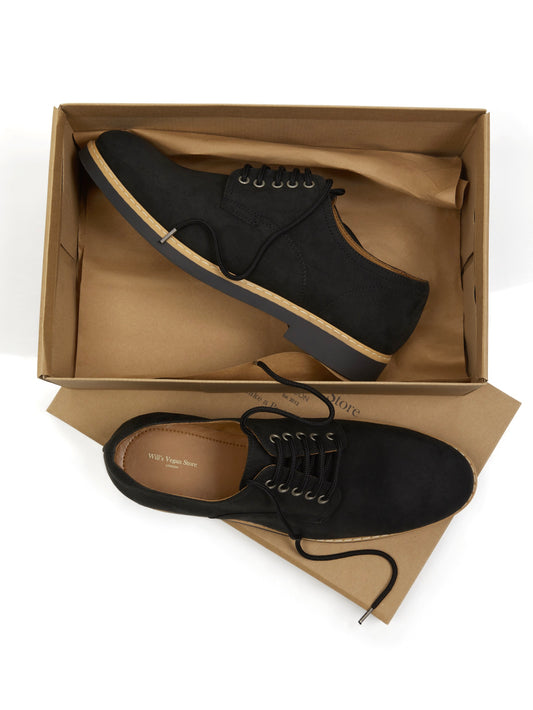 Signature Derbys in Grey Vegan Suede