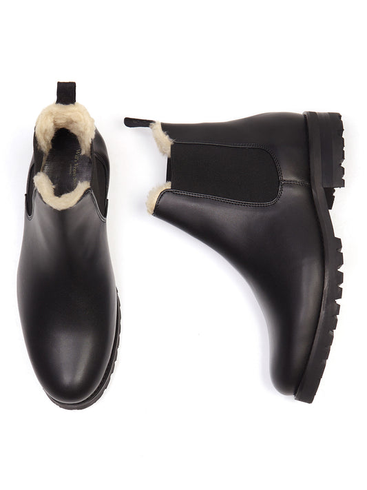 Luxe Insulated Deep Tread Chelsea Boots in Black