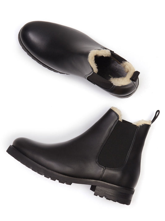 Luxe Insulated Deep Tread Chelsea Boots in Black