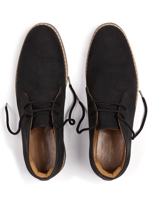 Signature Deserts in Black vegan suede