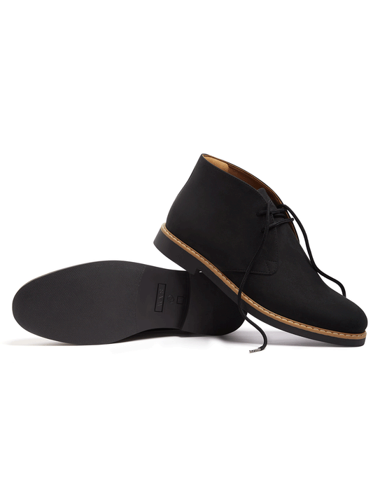 Signature Deserts in Black vegan suede