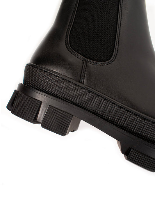 Luxe Track Sole Chelsea Boots in Black