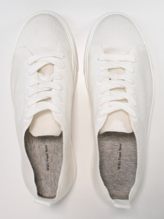 Biodegradable NY Sneakers in White knit