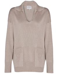 Knitted Oversized Jumper in Beige
