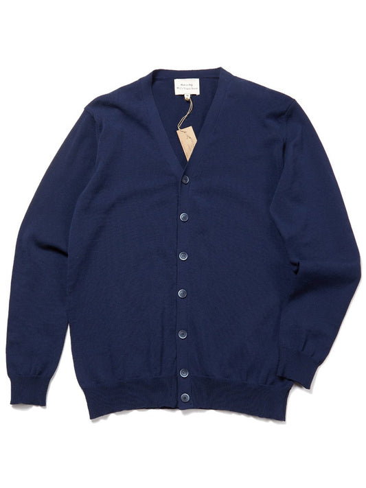 Recycled Knit Cardigan in Dark Blue Knit
