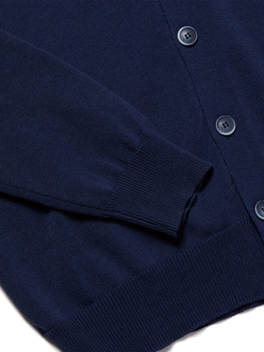 Recycled Knit Cardigan in Dark Blue Knit