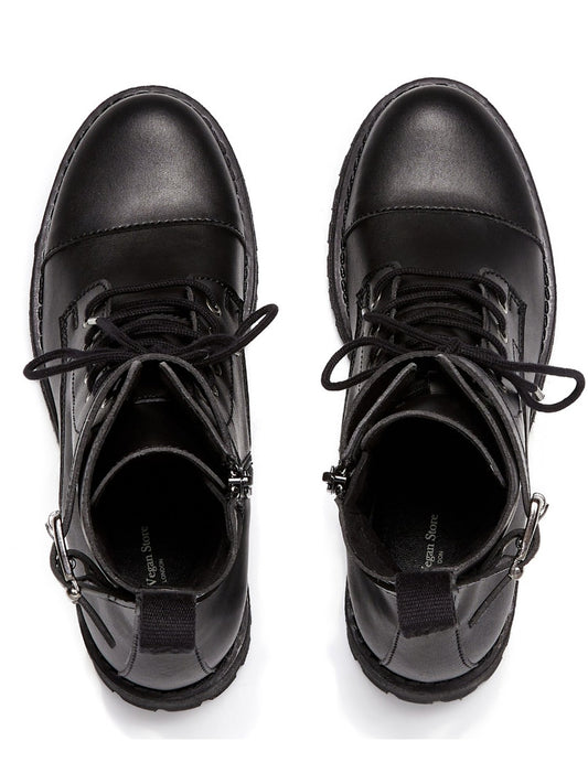 Buckled Work Boots in Black