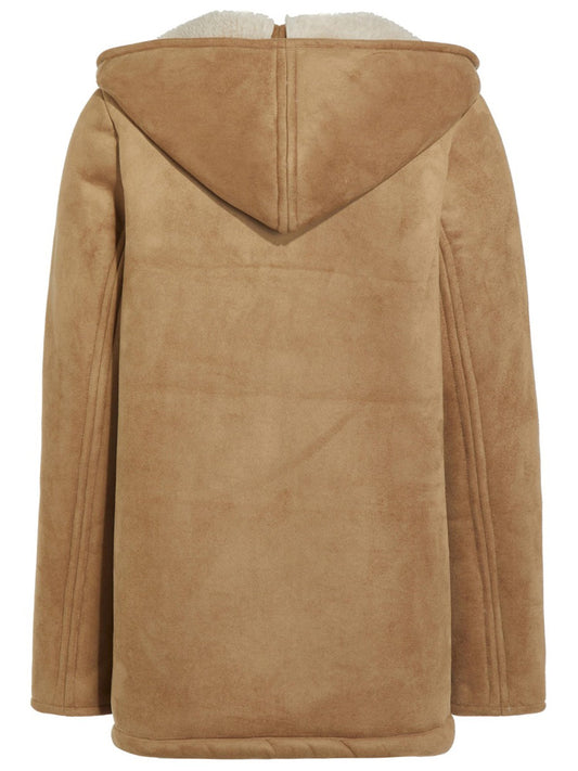 Recycled Vegan Shearling Coat in Tan Recycled Vegan Shearling