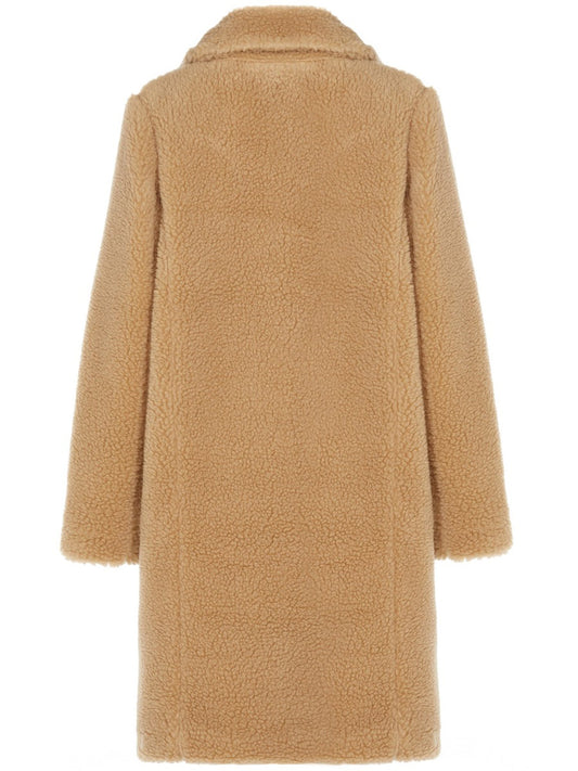 Recycled Teddy Coat in Tan Recycled Teddy