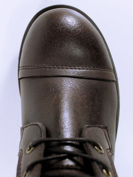 Insulated Aviator Boots in Dark Brown