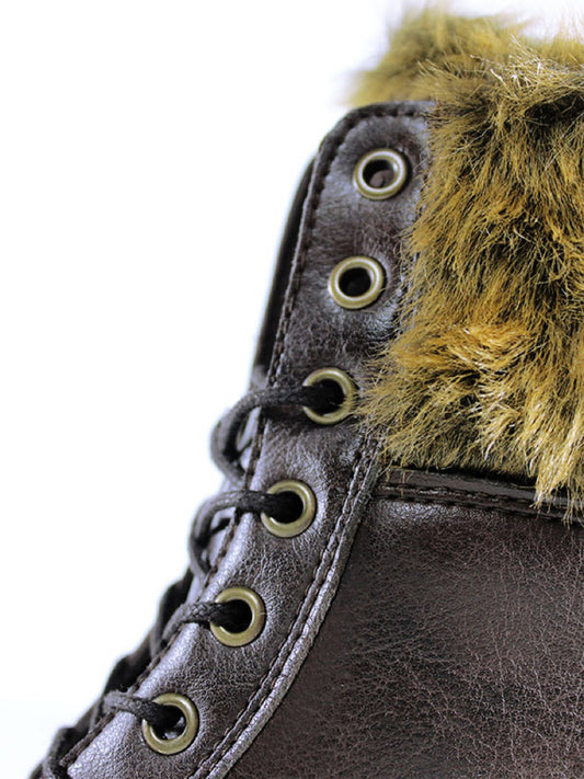 Insulated Aviator Boots in Dark Brown