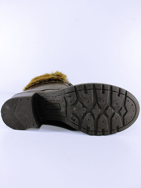 Insulated Aviator Boots in Dark Brown