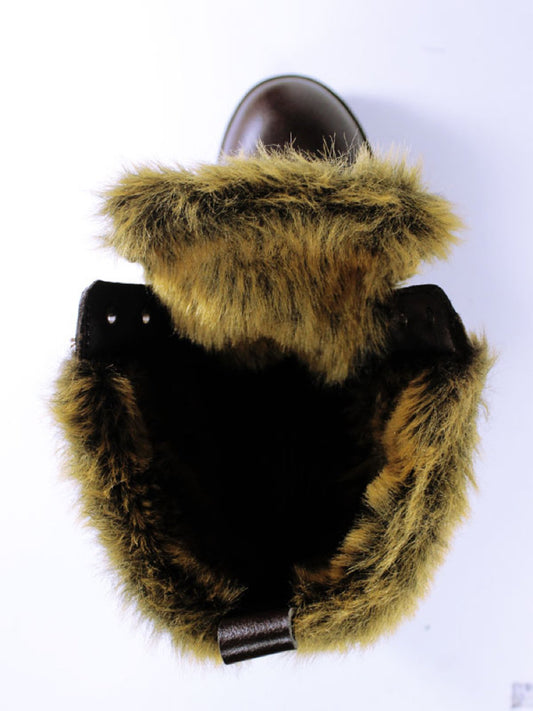 Insulated Aviator Boots in Dark Brown
