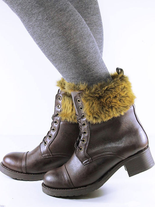 Insulated Aviator Boots in Dark Brown