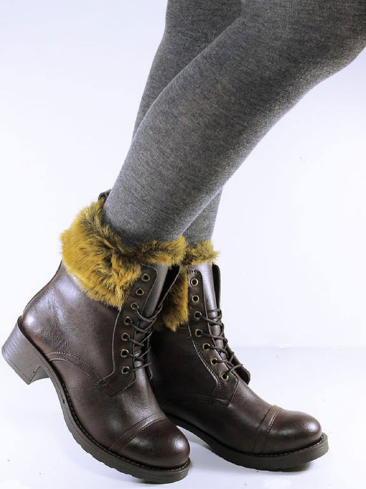 Insulated Aviator Boots in Dark Brown
