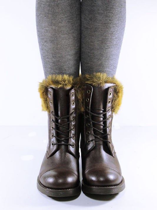 Insulated Aviator Boots in Dark Brown