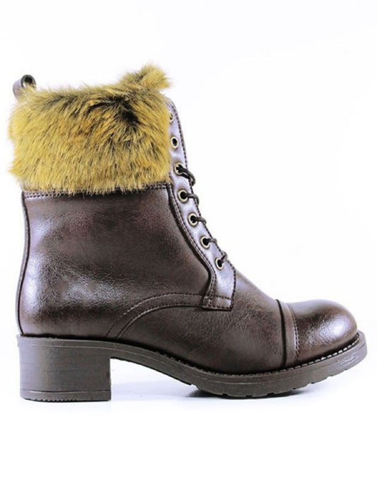 Insulated Aviator Boots in Dark Brown