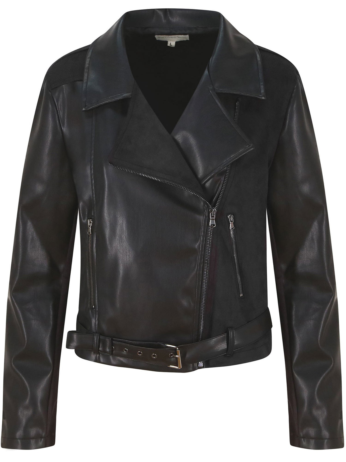 Moto Jacket in Black Vegan Nappa