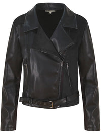 Moto Jacket in Black Vegan Nappa