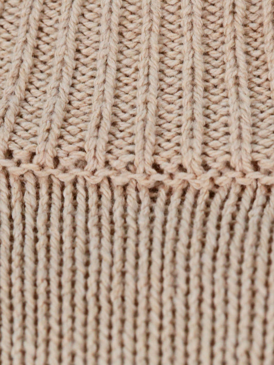Recycled Knit Crew Neck in Beige Knit