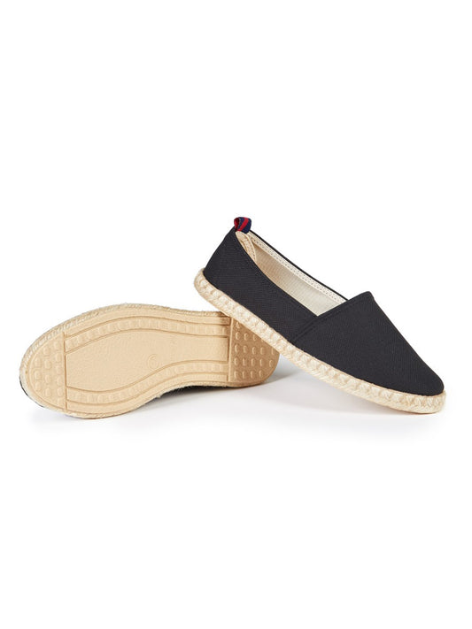 Recycled Espadrille Loafers in Black Canvas