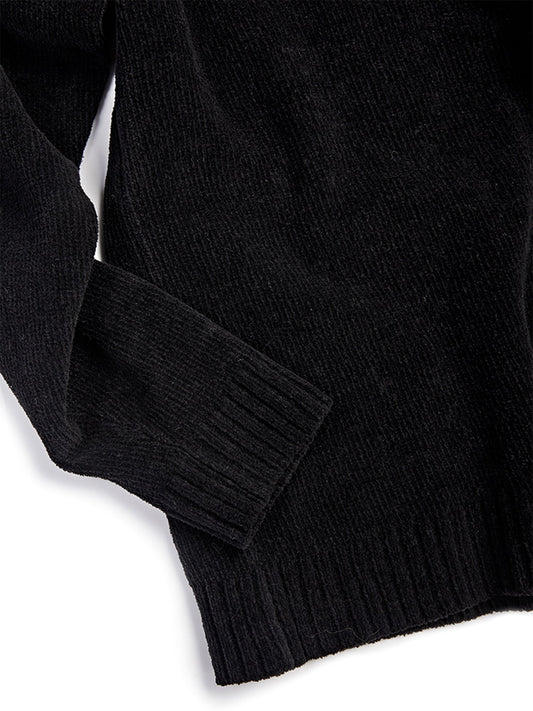 Slouch Knit Jumper in Black Knit