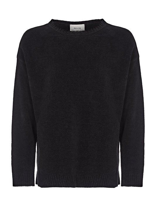 Slouch Knit Jumper in Black Knit