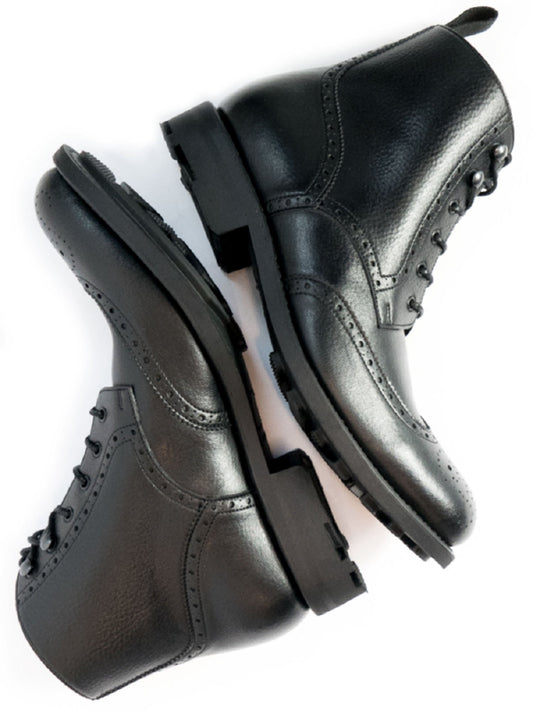 Goodyear Welt Brogue Boots in Black