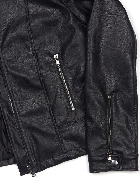 Racer Jacket in Black Vegan Leather
