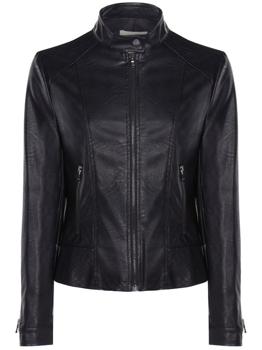 Racer Jacket in Black Vegan Leather