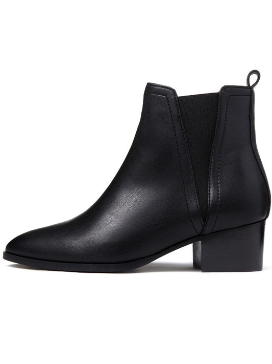 Point Toe Chelsea Boots in Taupe Vegan Suede, toe detail