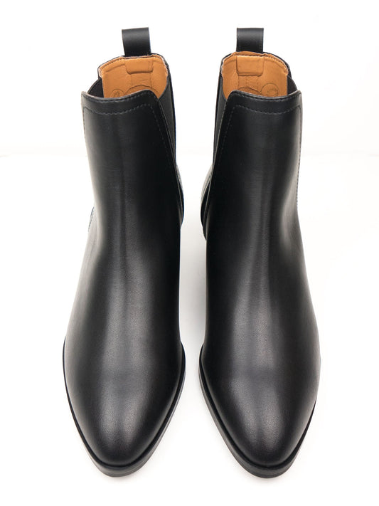 Point Toe Chelsea Boots in Taupe Vegan Suede, toe detail