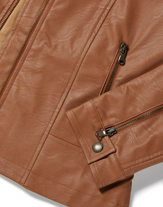 Racer Jacket in Black Vegan Leather