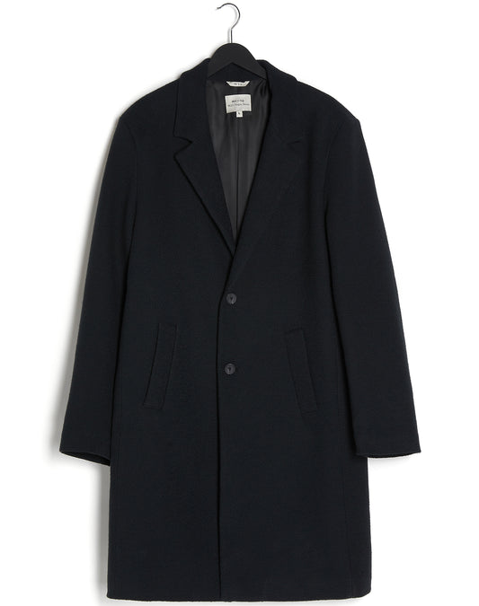Structured Vegan Wool Coat in Black