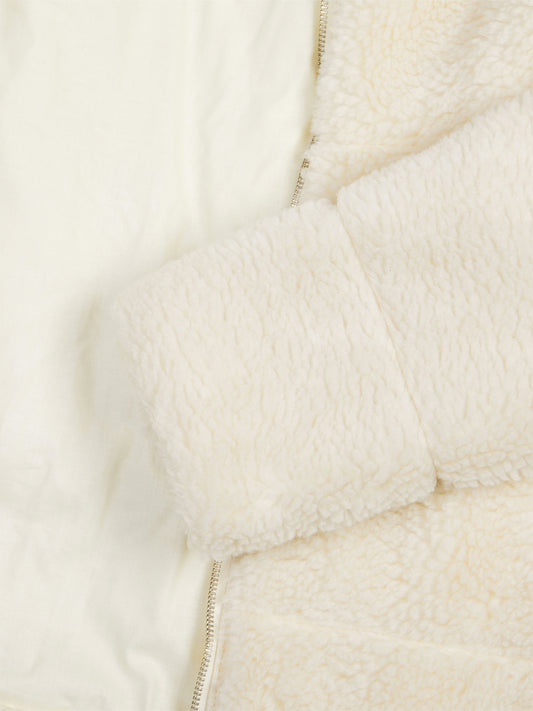Recycled Teddy Puffer Jacket in Cream
