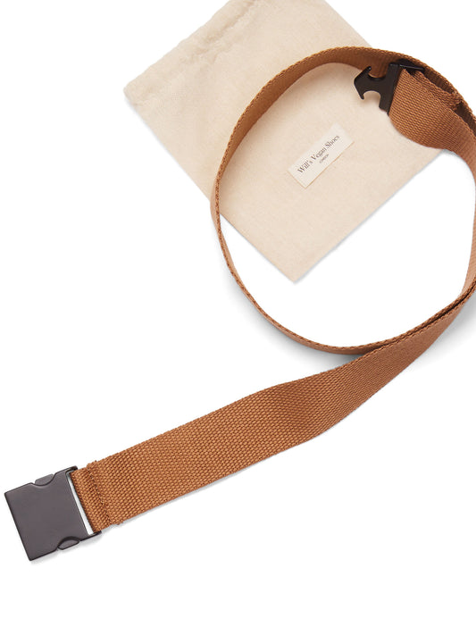 4cm Tencel & Metal Clip Belt in Black