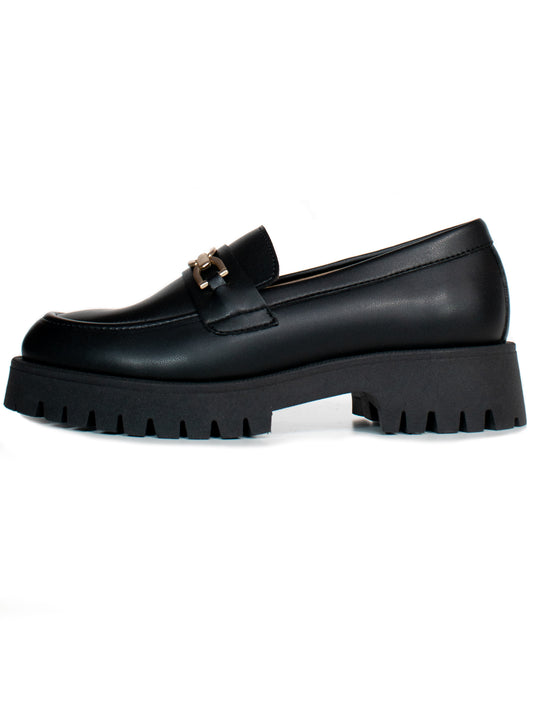 Track Sole Loafers in Black