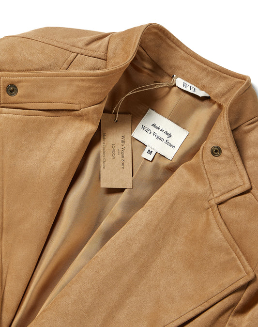 Vegan Suede Jacket in Tan