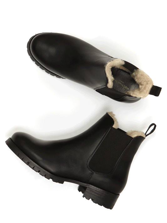 Luxe Insulated Deep Tread Chelsea Boots in Black