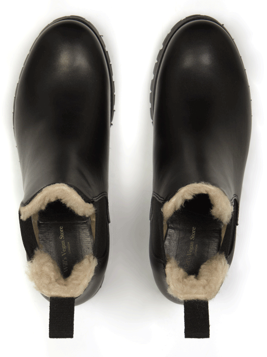 Luxe Insulated Deep Tread Chelsea Boots in Black