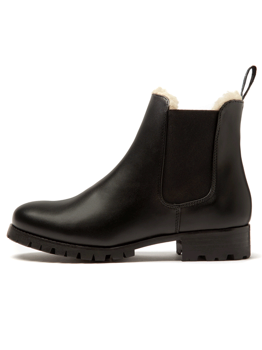 Luxe Insulated Deep Tread Chelsea Boots in Black