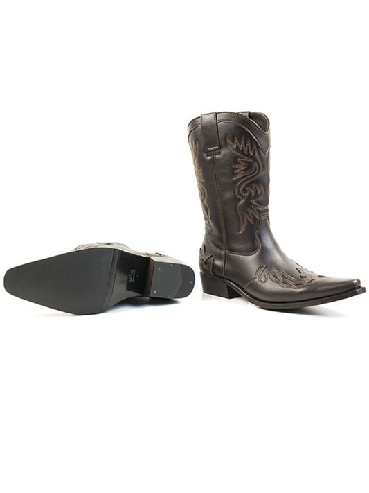 Western Boots in Dark Brown