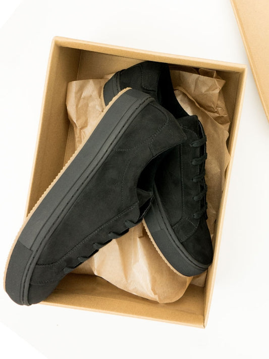 Vegan Suede Sneakers in Dark Blue Vegan Suede